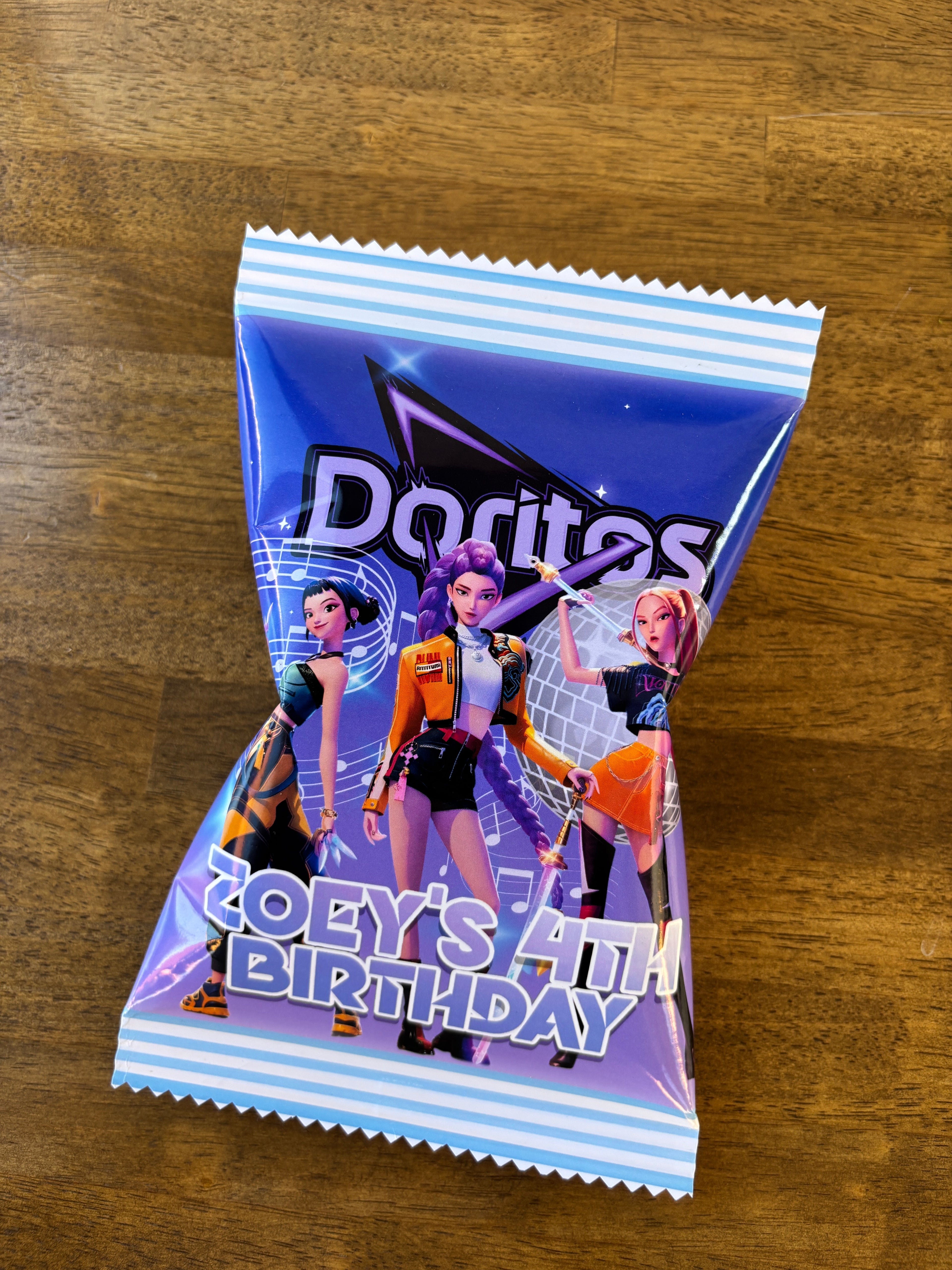 KPop Birthday Chip Bags – Custom Demon Hunter Party Favors