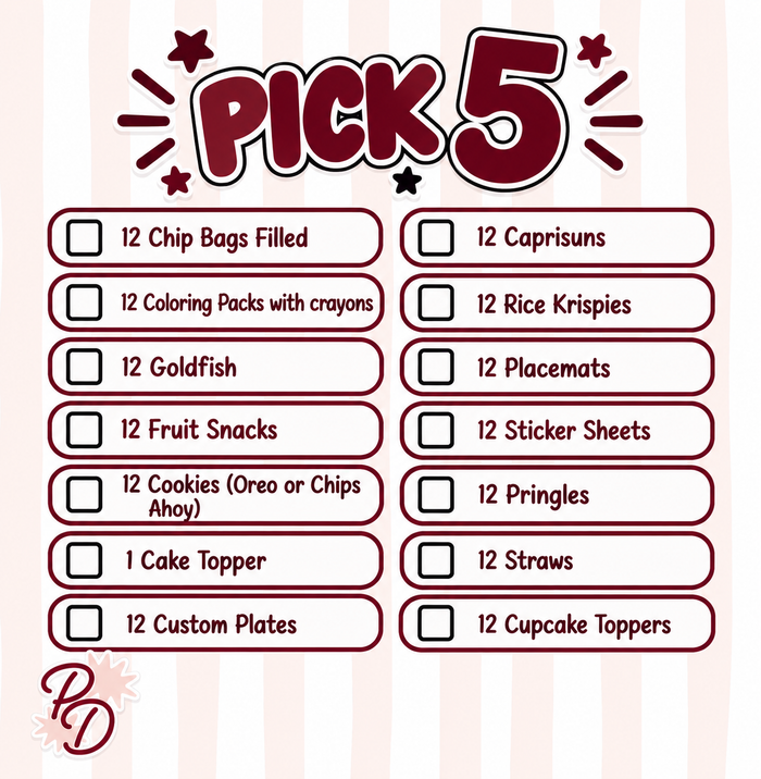 Pick 5 Party Favors *LABOR DAY SALE*