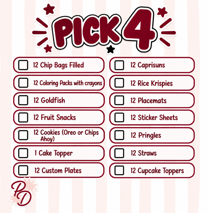 Pick 4 Party Favors *LABOR DAY SALE*