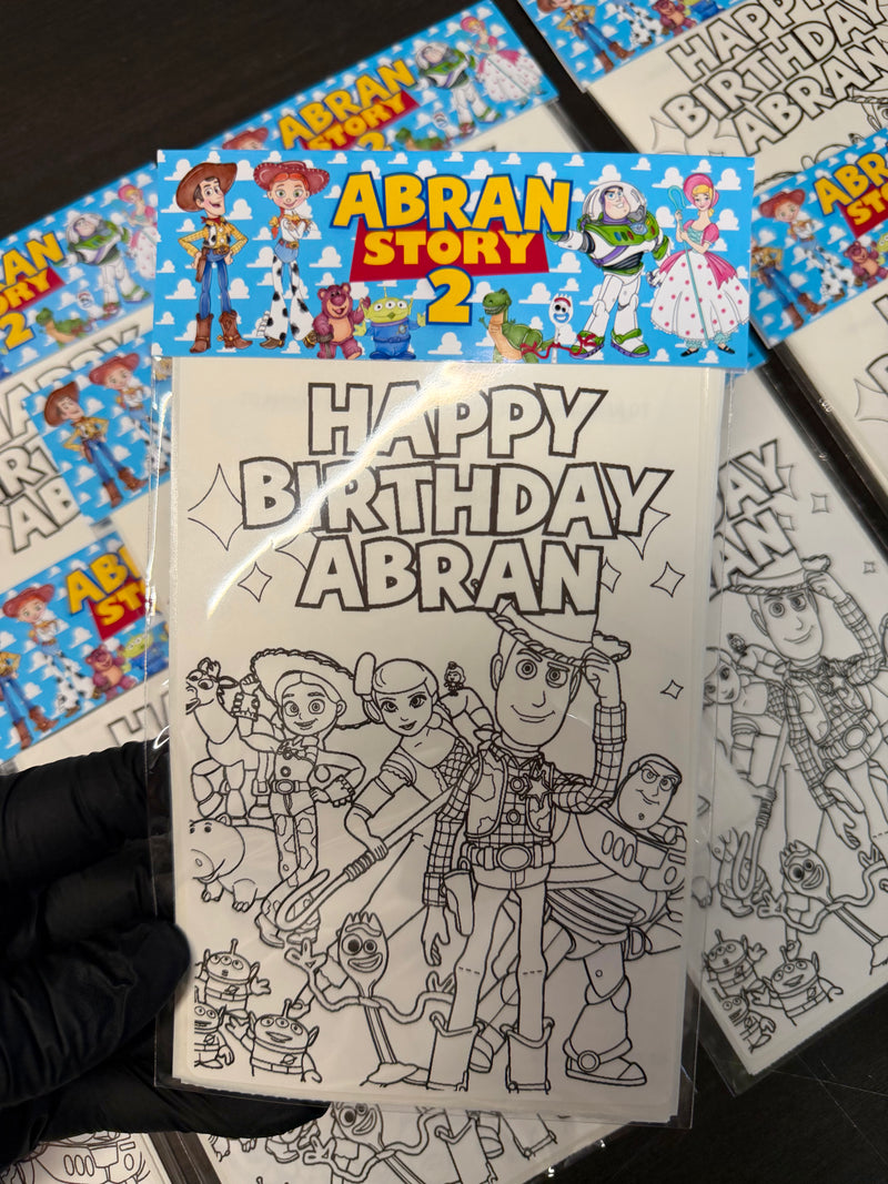 Toy Story Birthday,Custom Coloring Sticker Packs