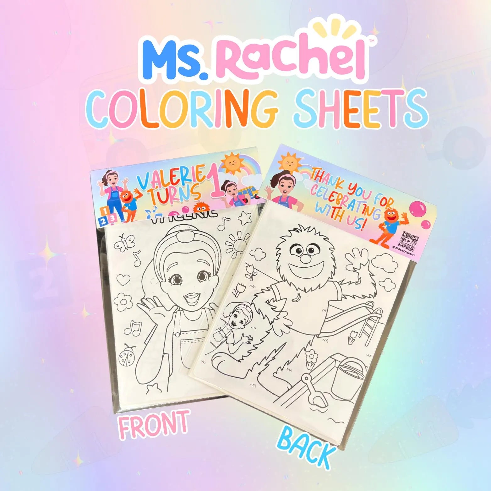 Ms. Rachel Birthday,Custom Coloring Sticker Packs