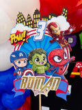 Marvel Avengers Superhero Cake Topper | Personalized Superhero Birthday Party Decor