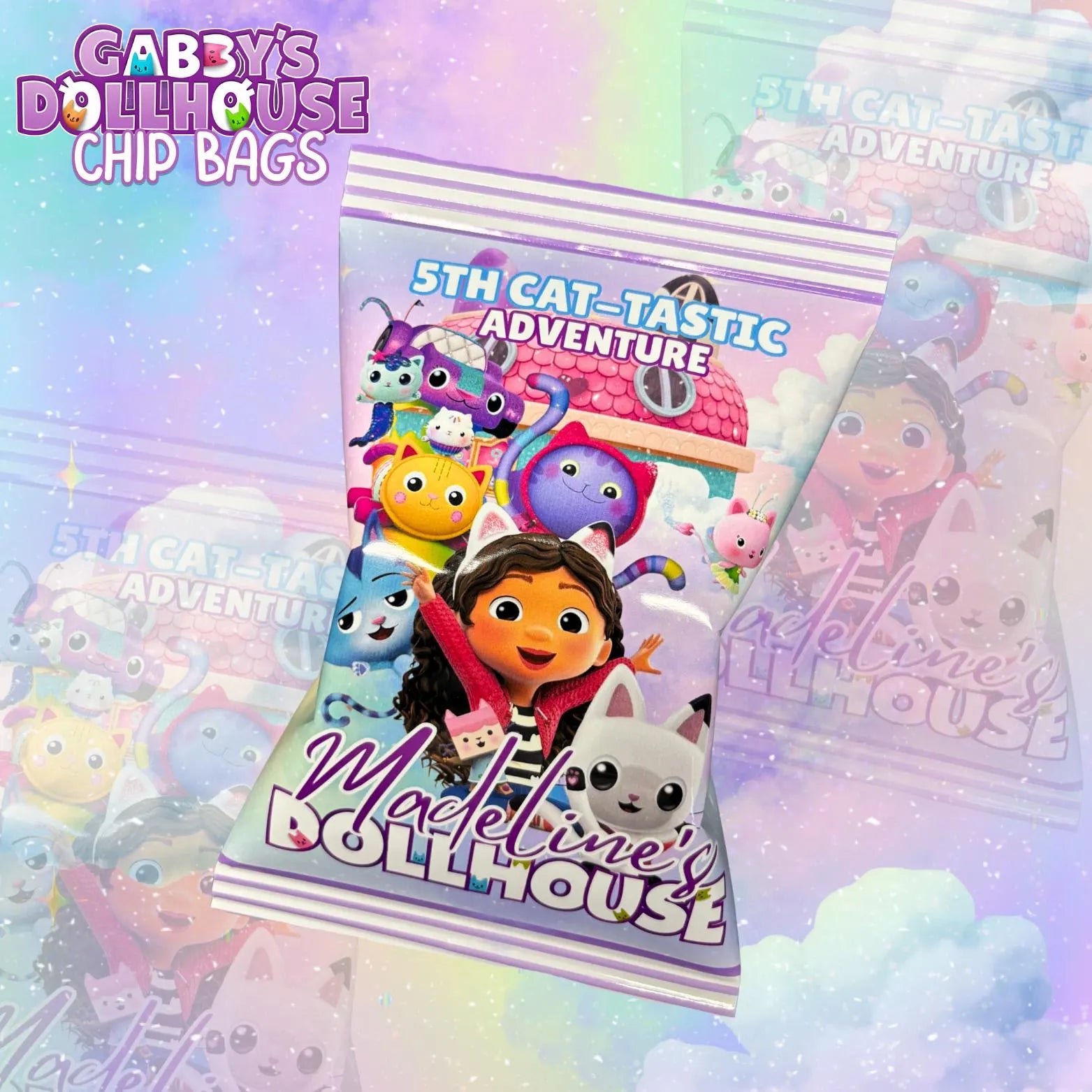 Gabby's Dollhouse Chip Bags – Custom Party Favor Snack Decor