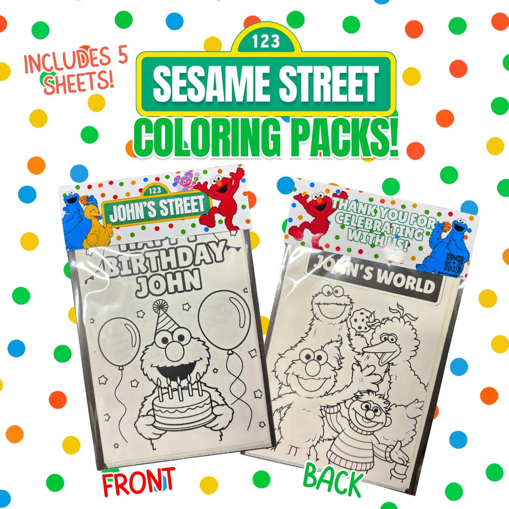 Sesame Street Birthday,Custom Coloring Sticker Packs